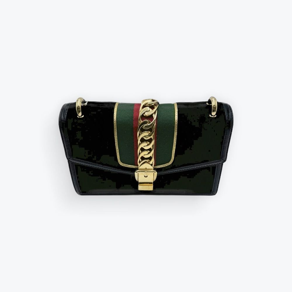 Auth Gucci Black Velvet GG Monogram Sherry Line Small Sylvie Shoulder Bag - Picture 4 of 16